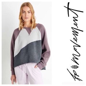 Free People Movement Kindle Up color block Sweatshirt